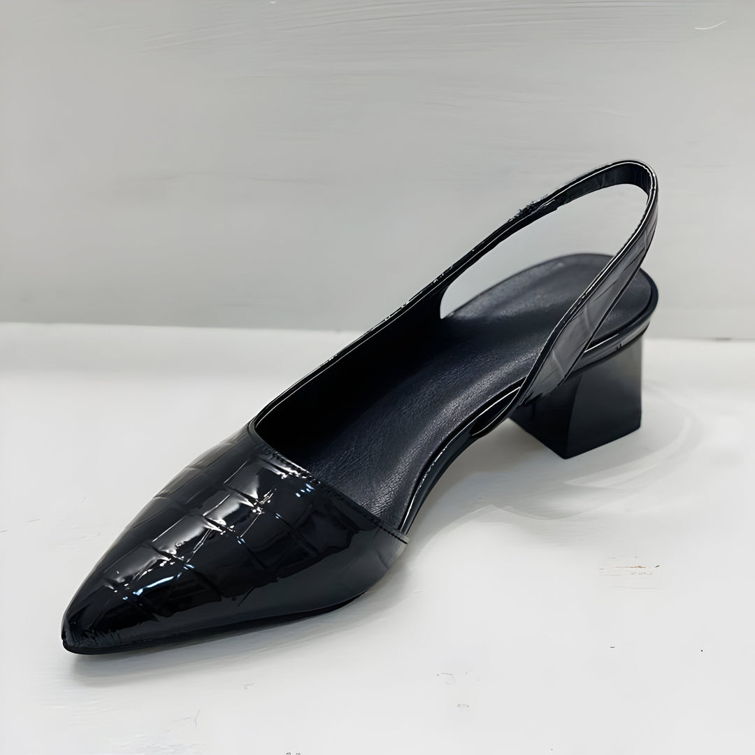 Clara – Pointed Toe Slingback Block Heels