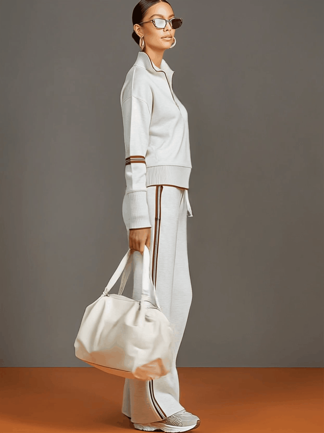 Marietta – Half-Zip Sweatshirt and Wide-Leg Pants Set