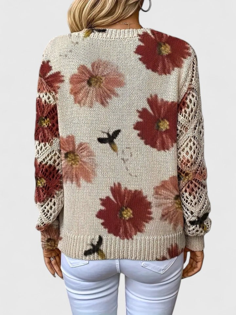 Eliza – Floral Bloom Knit Sweater