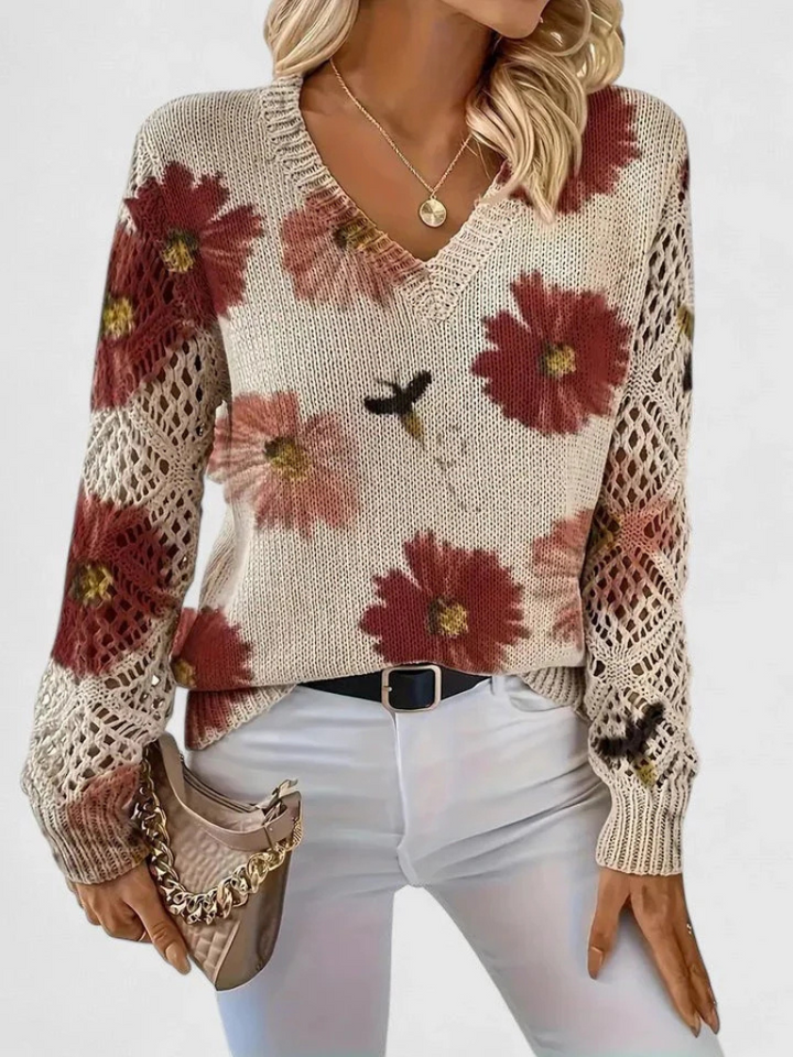 Eliza – Floral Bloom Knit Sweater