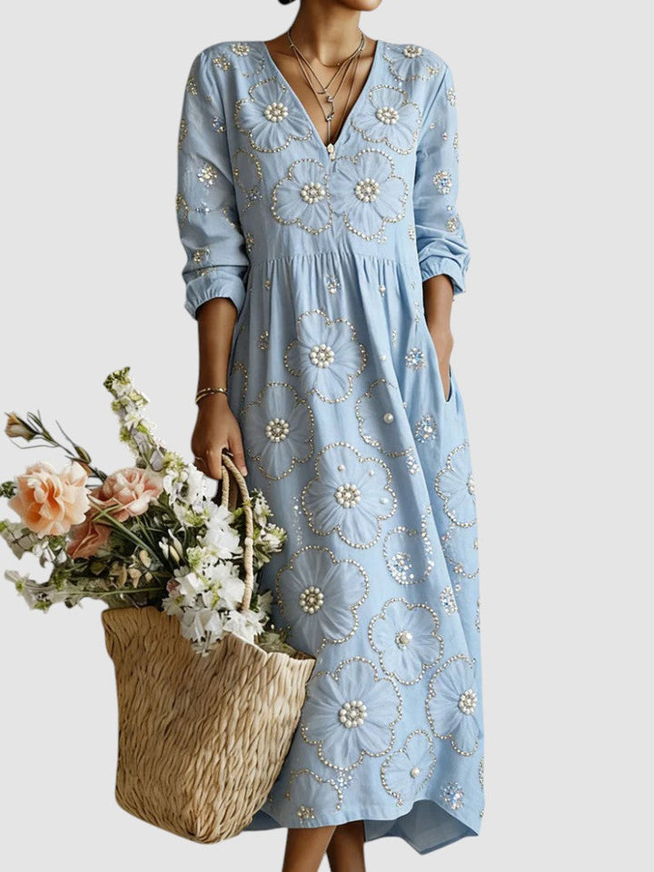 Lena – Floral Print Midi Dress
