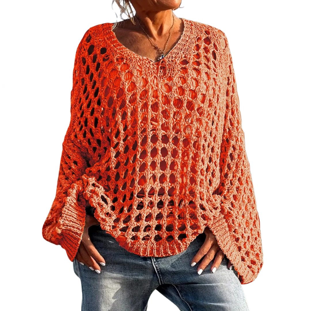 Gracie – Relaxed Openwork Knit Sweater