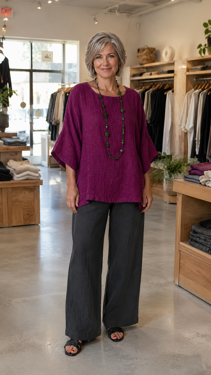 Ember – Relaxed Linen-Look Everyday Top