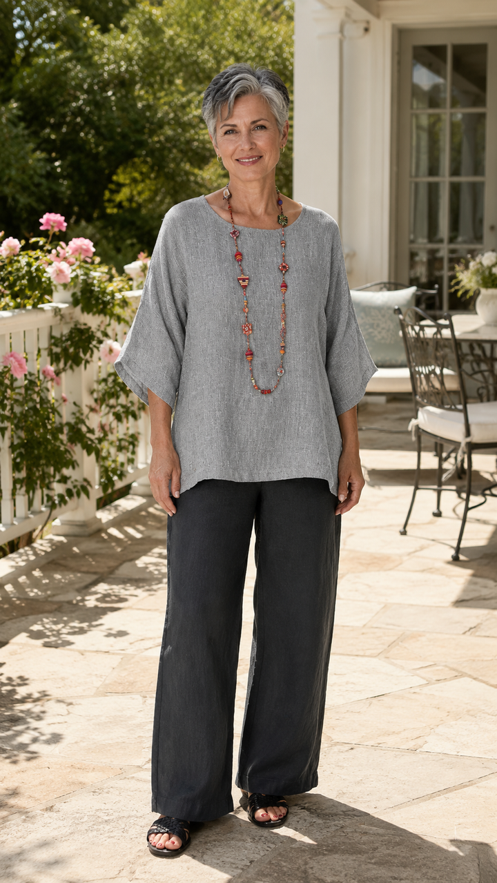 Ember – Relaxed Linen-Look Everyday Top