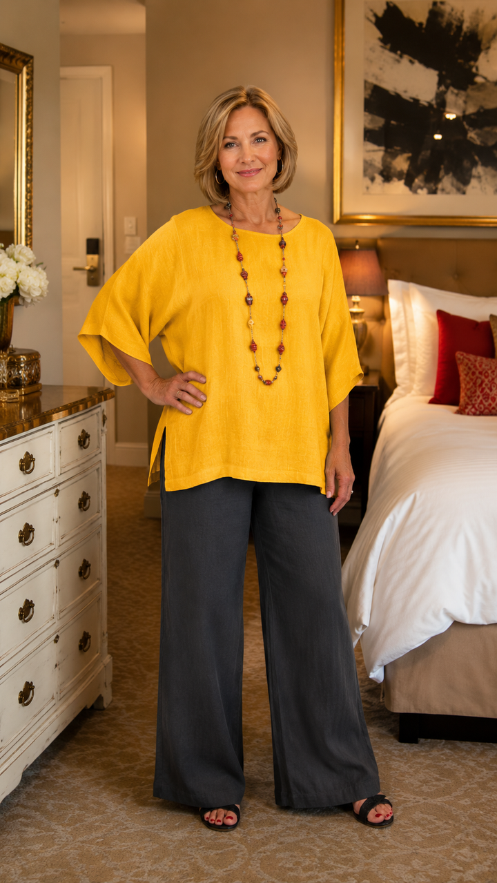 Ember – Relaxed Linen-Look Everyday Top