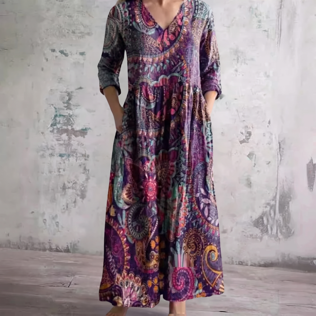 Jean – Bohemian Paisley Maxi Dress