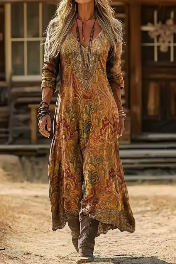 Arabella – Vintage Bohemian Autumn Dress