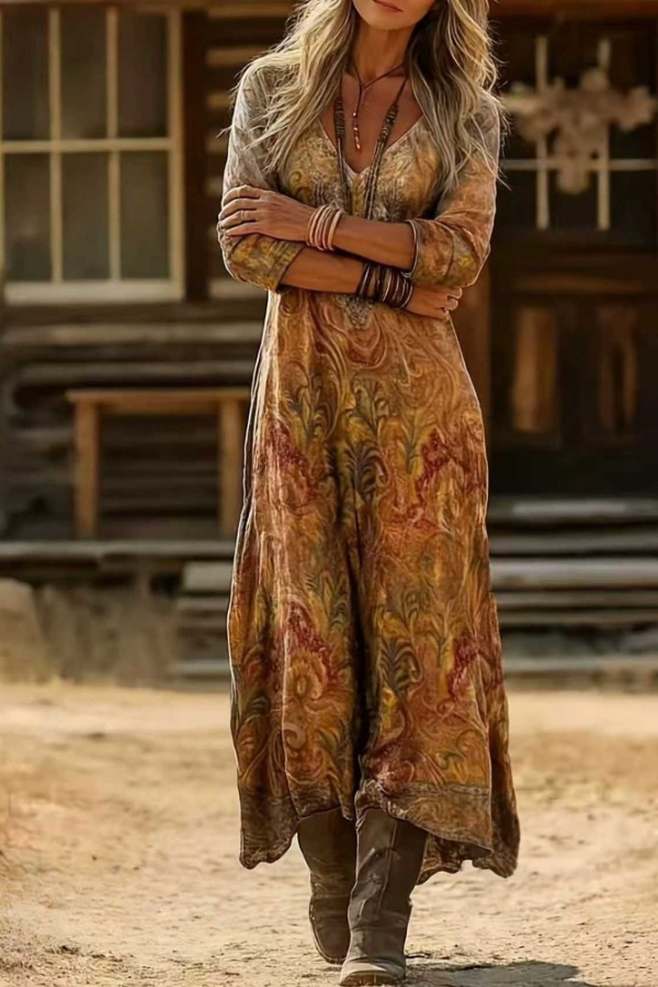 Arabella – Vintage Bohemian Autumn Dress