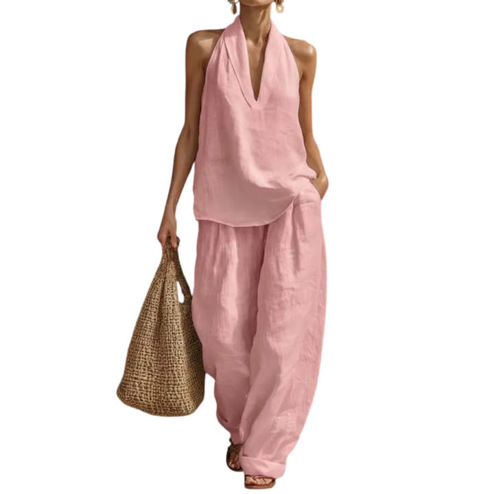 Deirdre – Breezy Halter Wide-Leg Two Piece Set