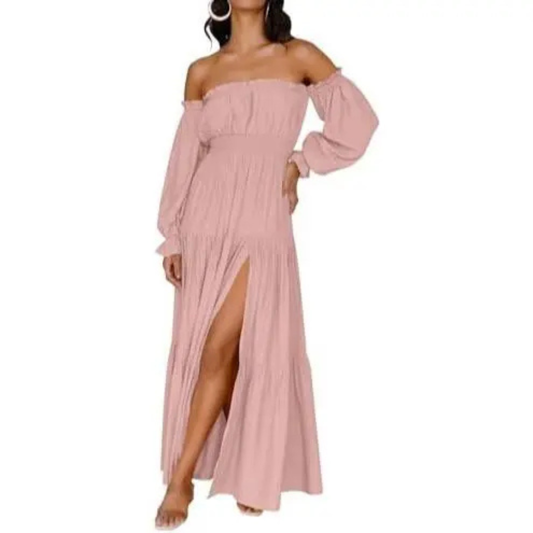 Stephanie – Bohemian Off-Shoulder Layered Maxi Dress