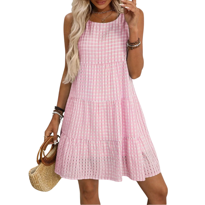 Helena – Breezy Plaid Sleeveless Sundress