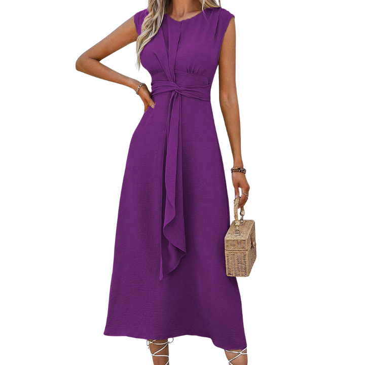 Isobel – Stylish Waist Tie Sleeveless Maxi Dress