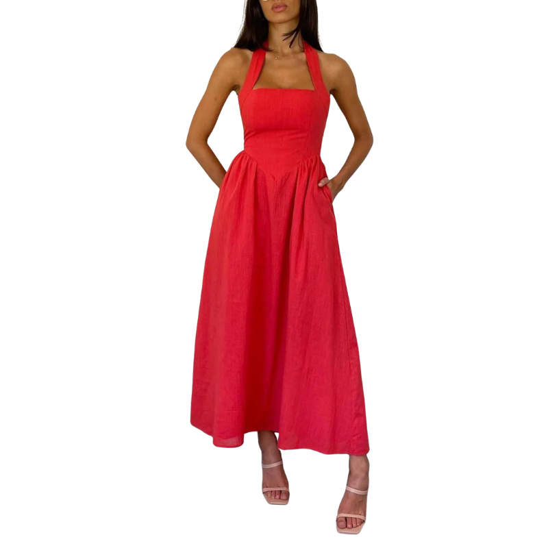Kate – Elegant Sleeveless High-Waist Dress