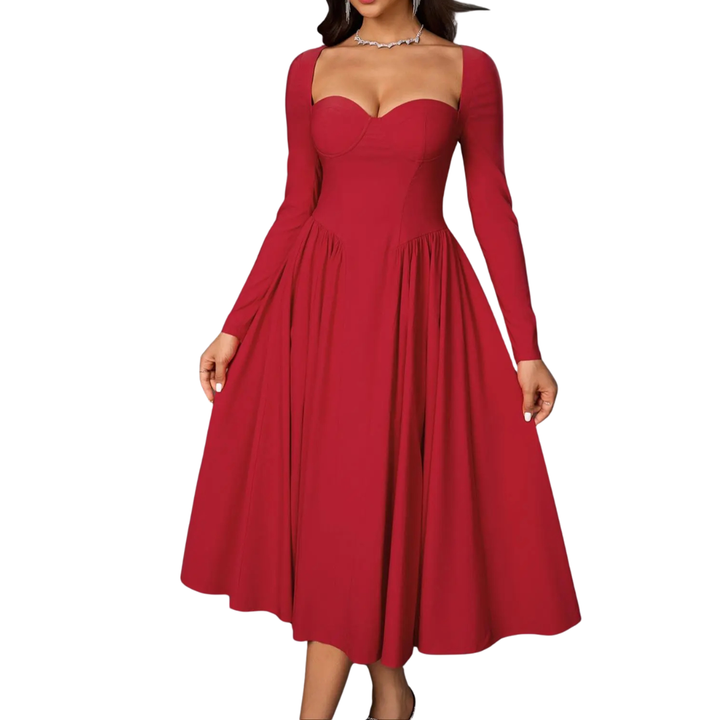 Jean – Open-Back Pleated Midi Dress
