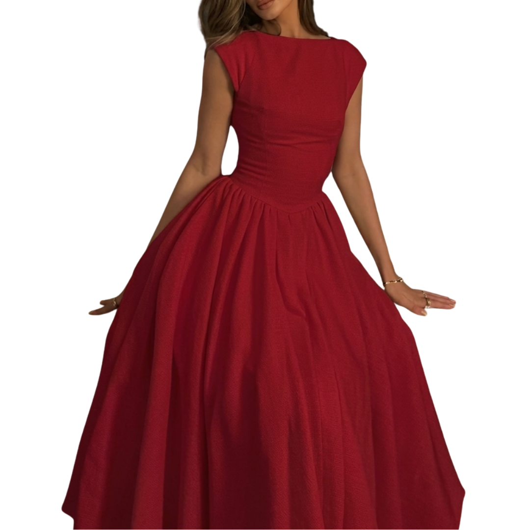 Angela – Chic Bardot Backless Maxi Dress
