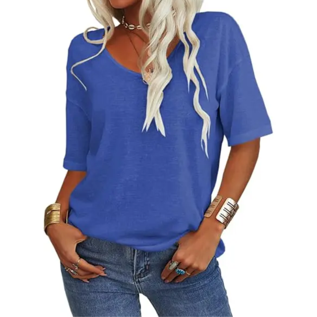 Katie – Relaxed V-Neck Essential Tee