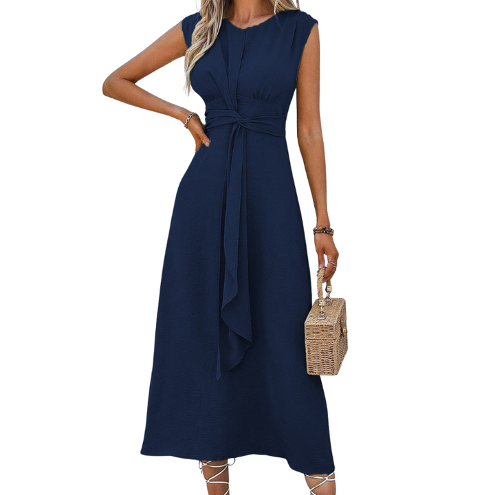 Isobel – Stylish Waist Tie Sleeveless Maxi Dress