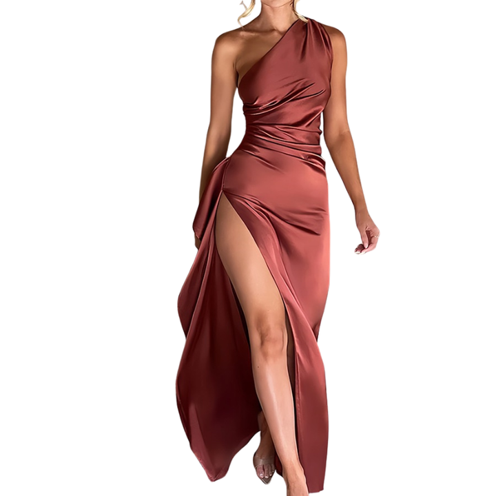 Amber – Sophisticated One Shoulder Maxi Dress