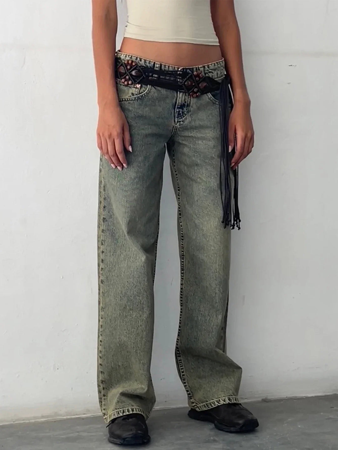 Mavis – Summer Loose Fit Hem Jeans