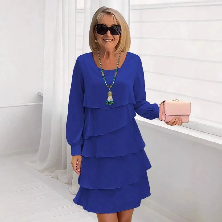 Marguerite – Long Sleeve Ruffle Midi Dress