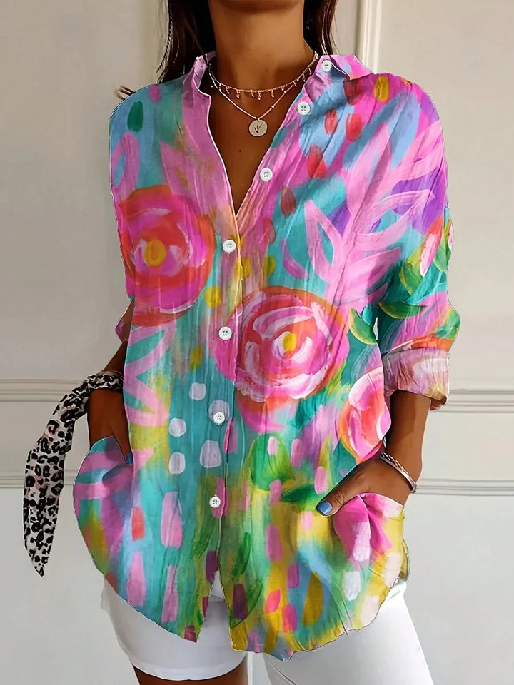 Dorothy – Colourful Blouse with Playful Print