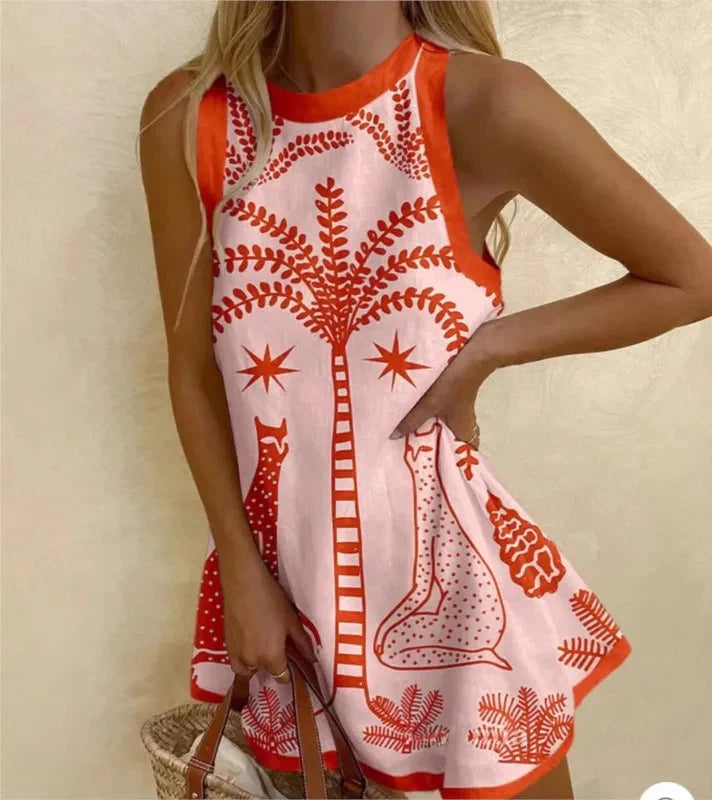 Savanna – Sleeveless Printed Mini Dress