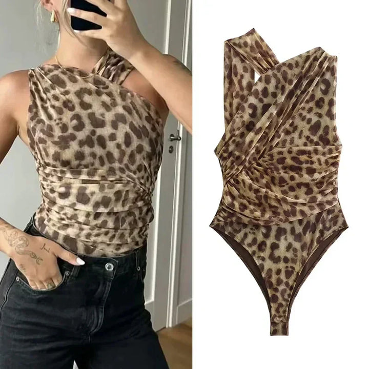 Stephanie – Bold Mesh Leopard Print Bodysuit