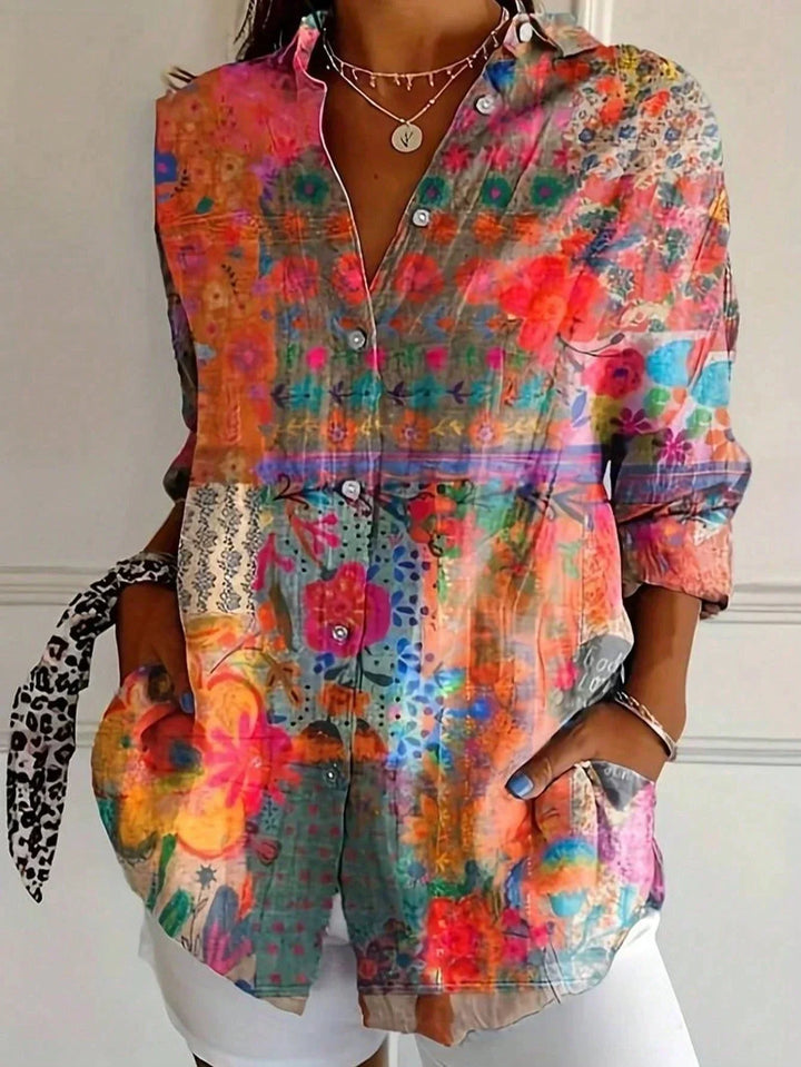 Dorothy – Colourful Blouse with Playful Print
