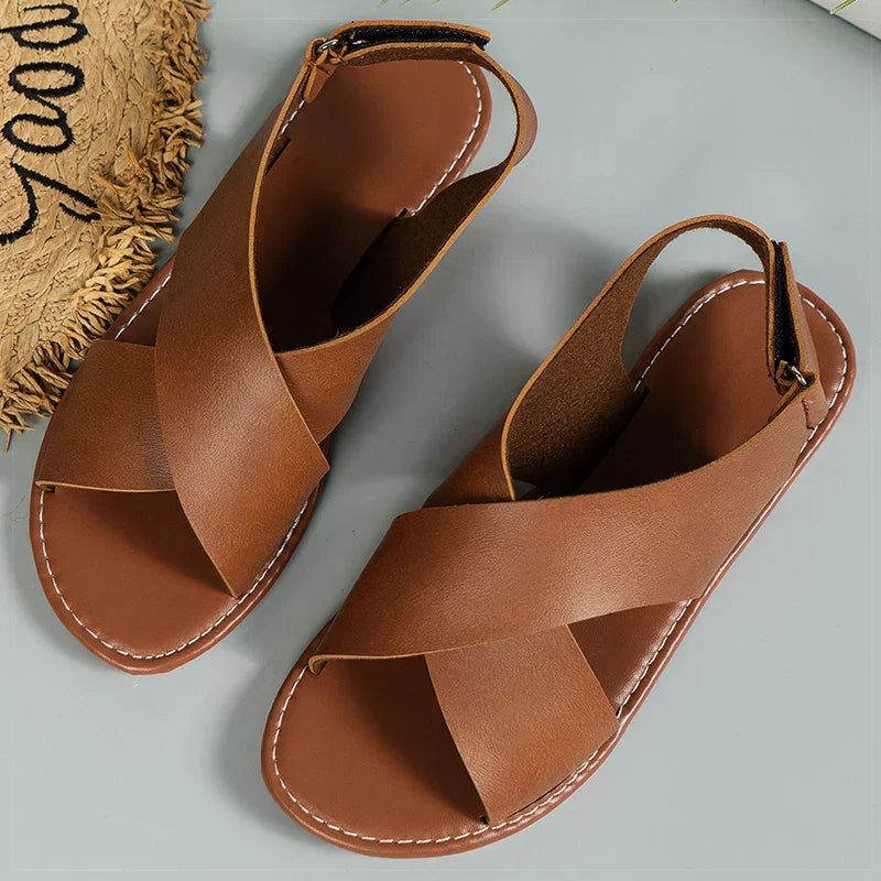 Ethel – Sleek Criss-Cross Flat Sandals