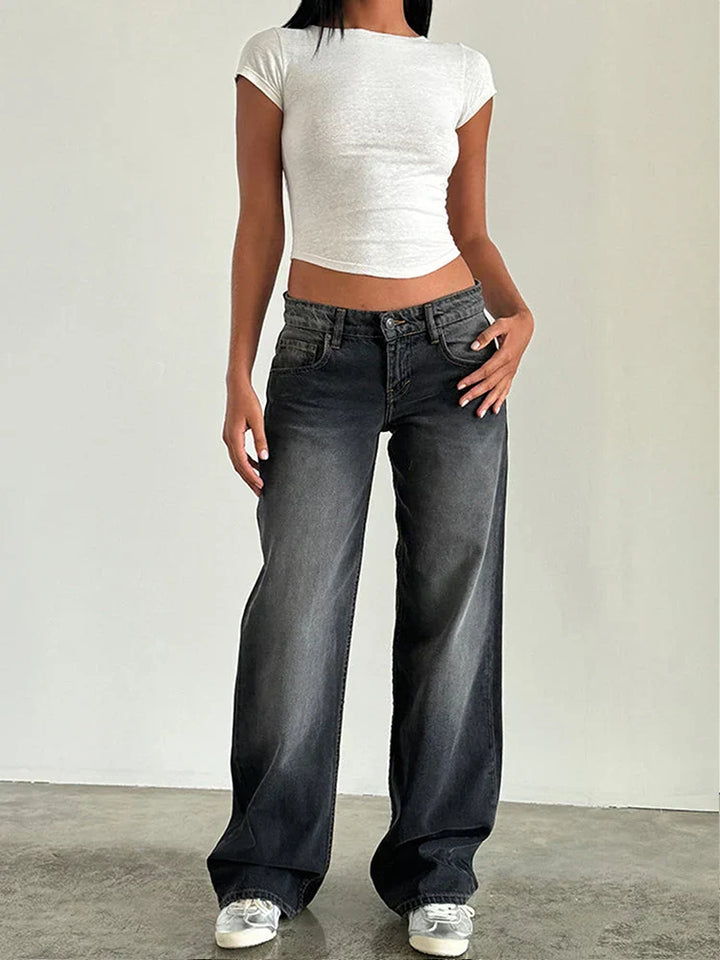 Mavis – Summer Loose Fit Hem Jeans