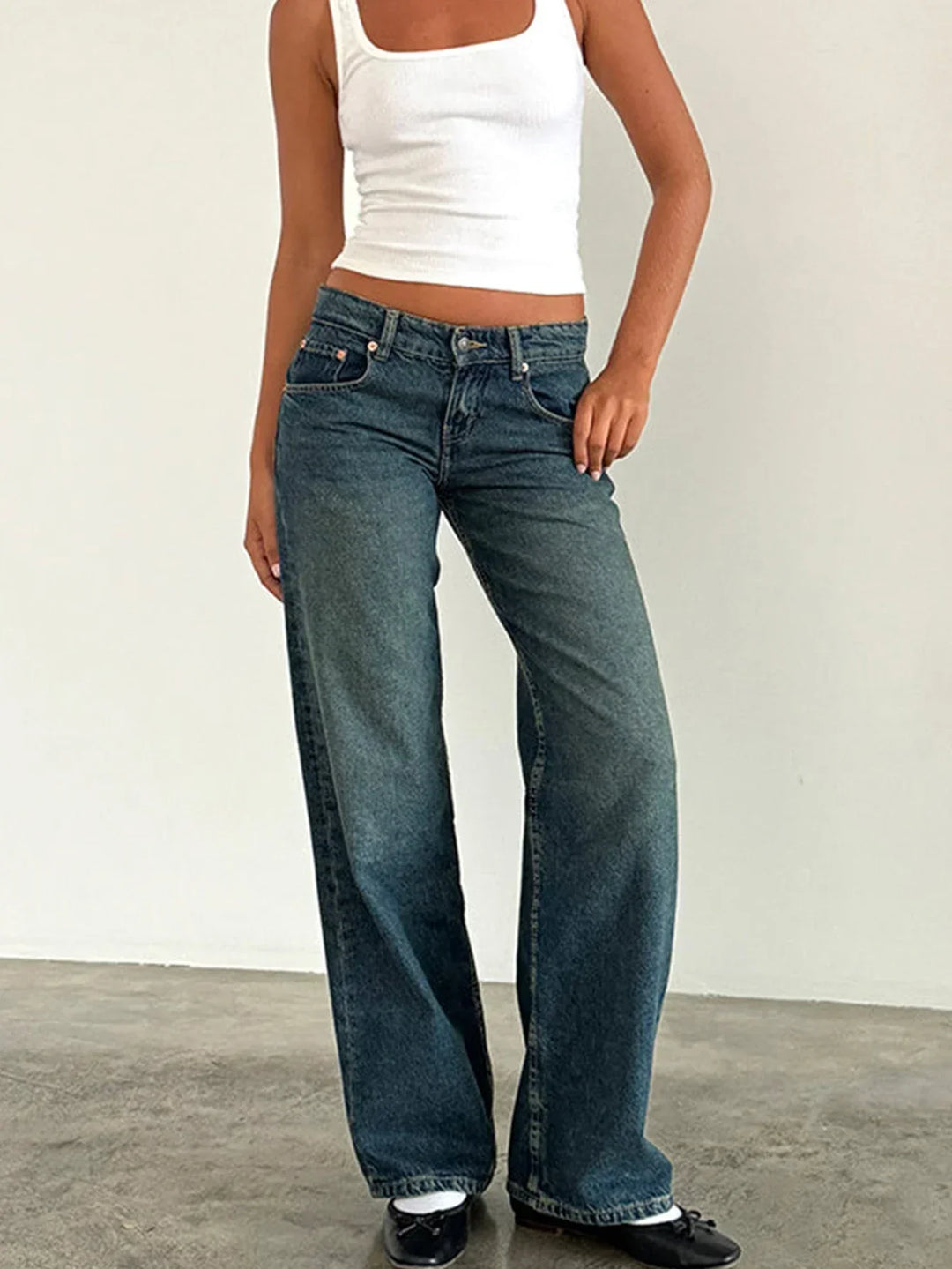 Mavis – Summer Loose Fit Hem Jeans
