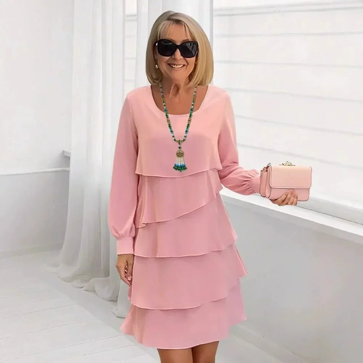 Marguerite – Long Sleeve Ruffle Midi Dress
