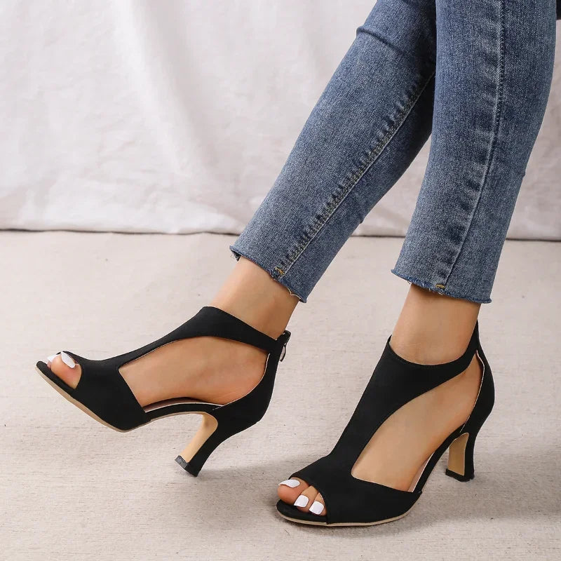 Isobel – Sleek Open-Side Heels