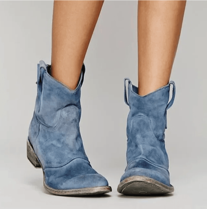 Charlotte – Western Ankle Boots with Pull Tabs