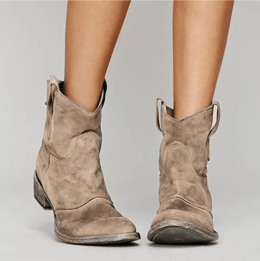 Charlotte – Western Ankle Boots with Pull Tabs
