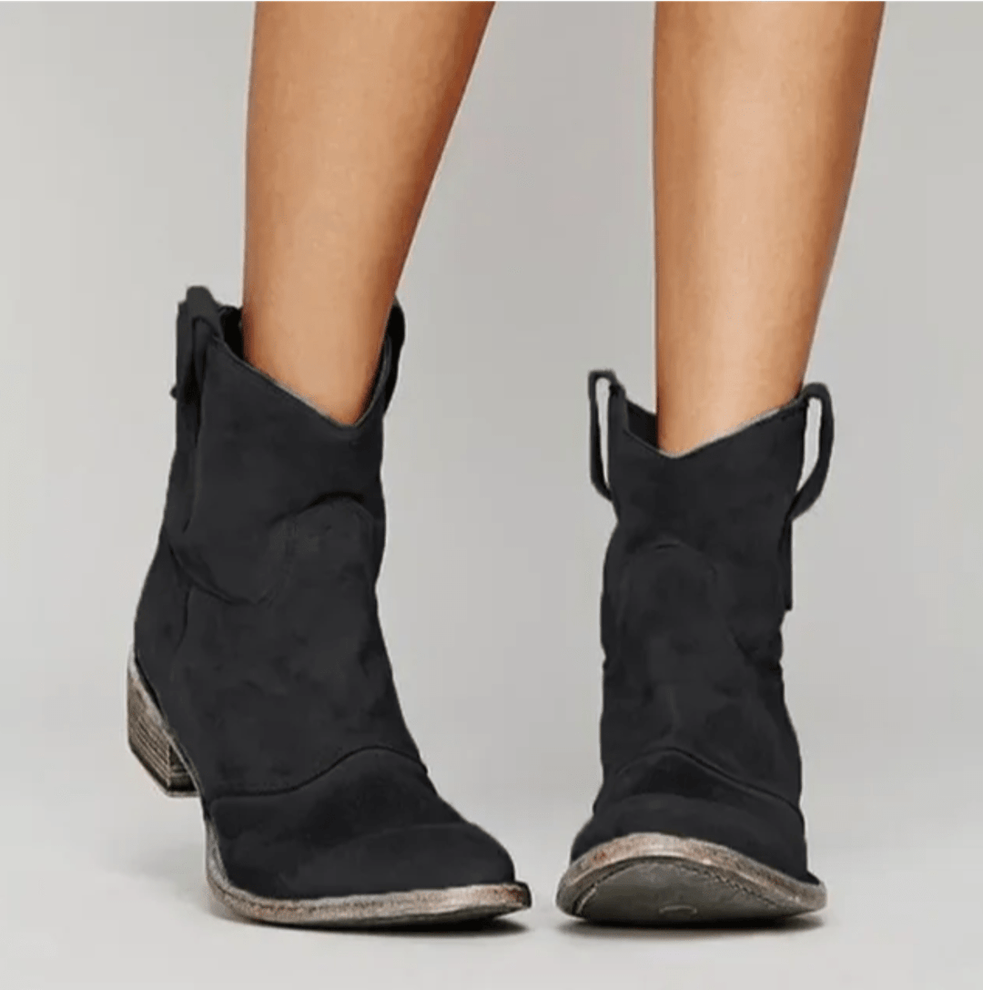 Charlotte – Western Ankle Boots with Pull Tabs