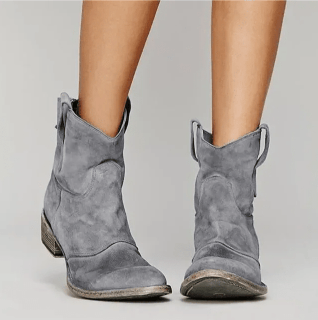 Charlotte – Western Ankle Boots with Pull Tabs