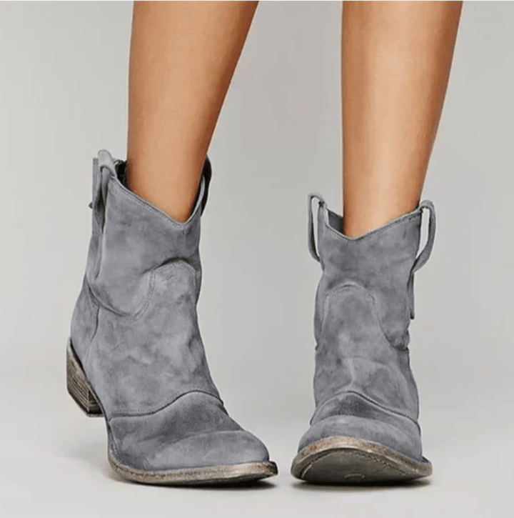 Charlotte – Western Ankle Boots with Pull Tabs