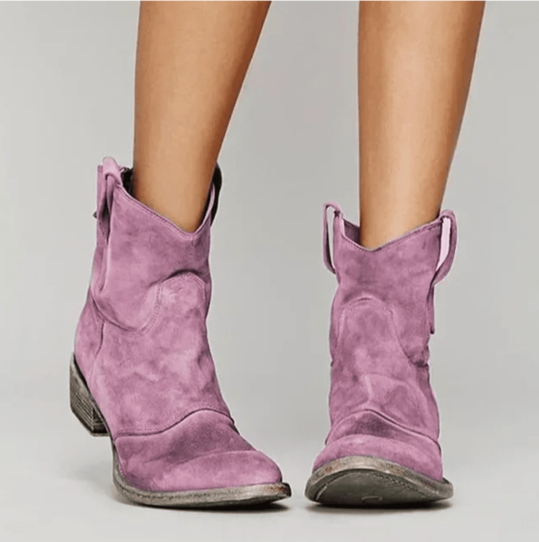 Charlotte – Western Ankle Boots with Pull Tabs