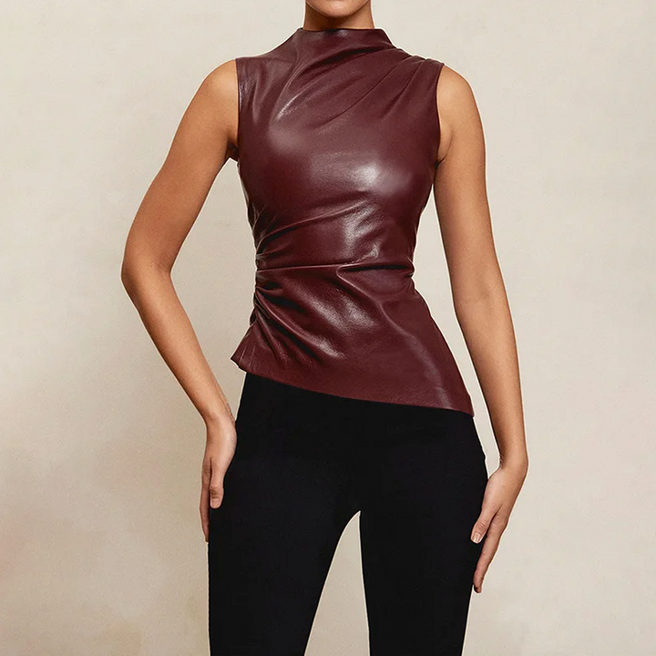 Anthea – Sleek Faux Leather Top