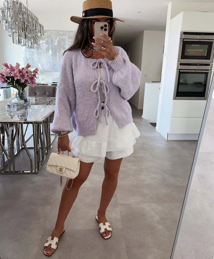 Eva – Knitted Bow Cardigan
