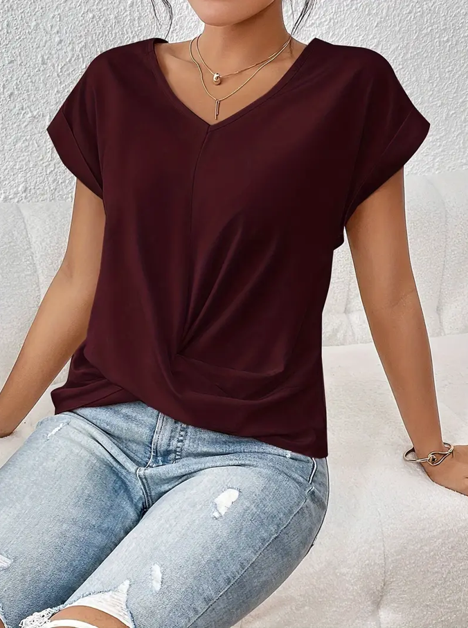 Deirdre – Stylish V-Neck Top