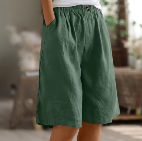 Gladys – Relaxed Linen Blend Comfort Shorts