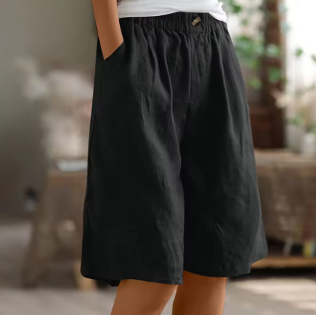 Gladys – Relaxed Linen Blend Comfort Shorts