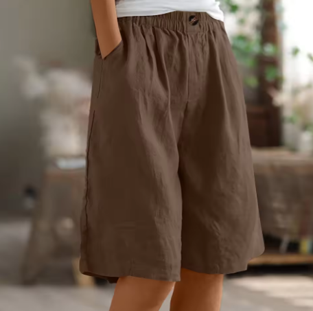 Gladys – Relaxed Linen Blend Comfort Shorts