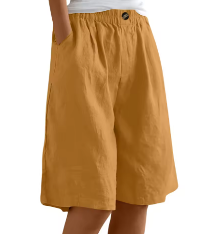 Gladys – Relaxed Linen Blend Comfort Shorts