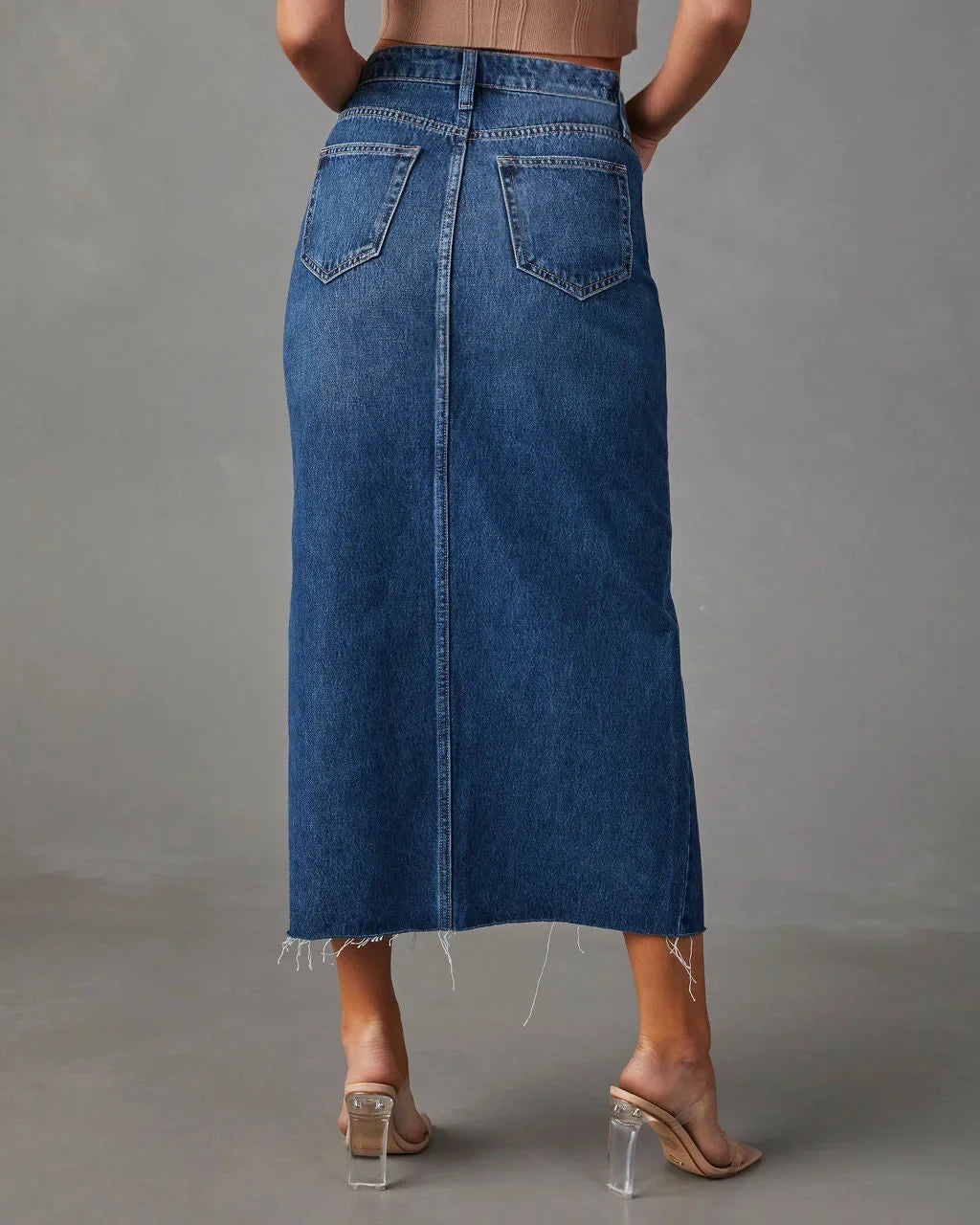 Denise – Classic High-Waist Denim Skirt