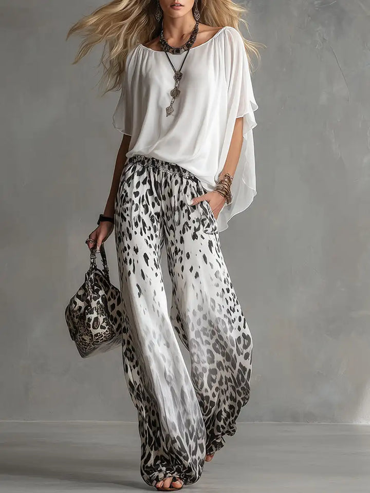Pamela – Floral Printed Blouse and Wide Leg Trouser Co-ord Set