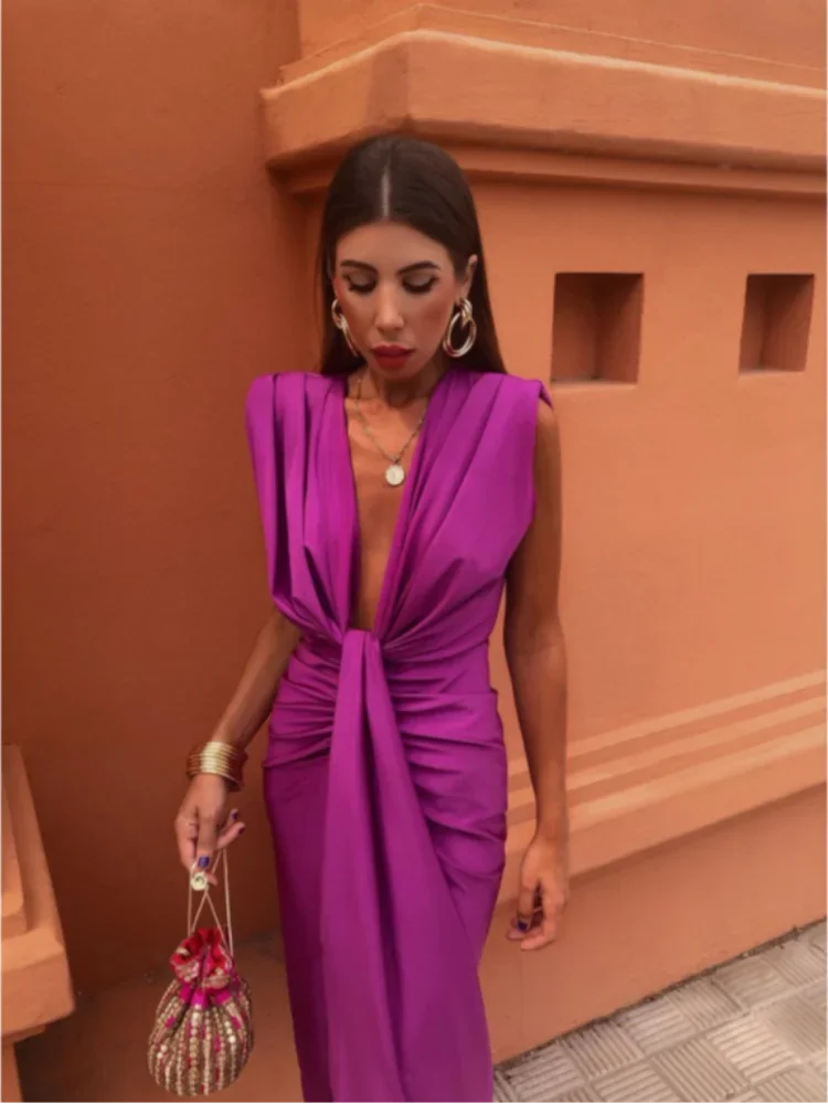 Lola – Elegant Wrap Ruched Bodycon Formal Dress