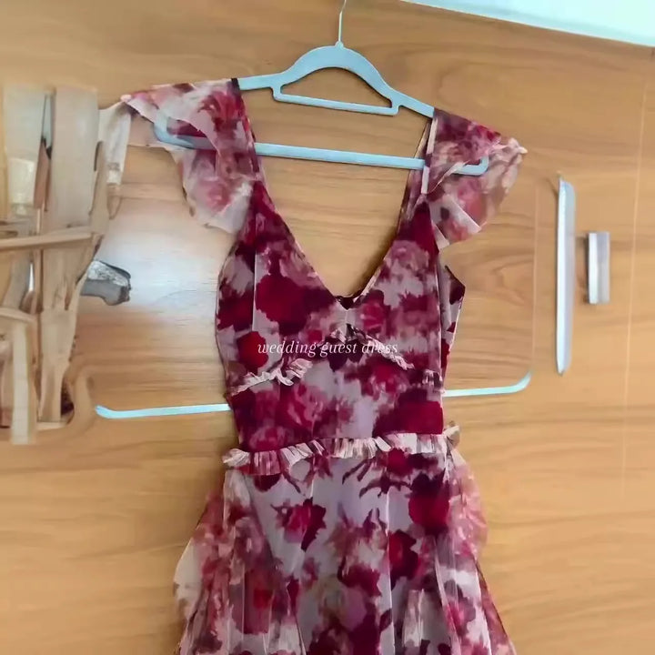 Cheryl – Romantic Floral Ruffle Maxi Dress
